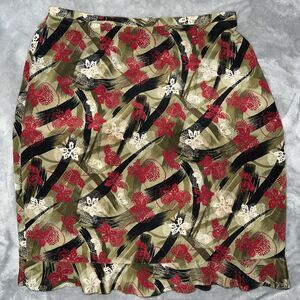 Sag Harbor Vintage 80s Womens M Floral Tulip Skirt Light back zip Ruffles